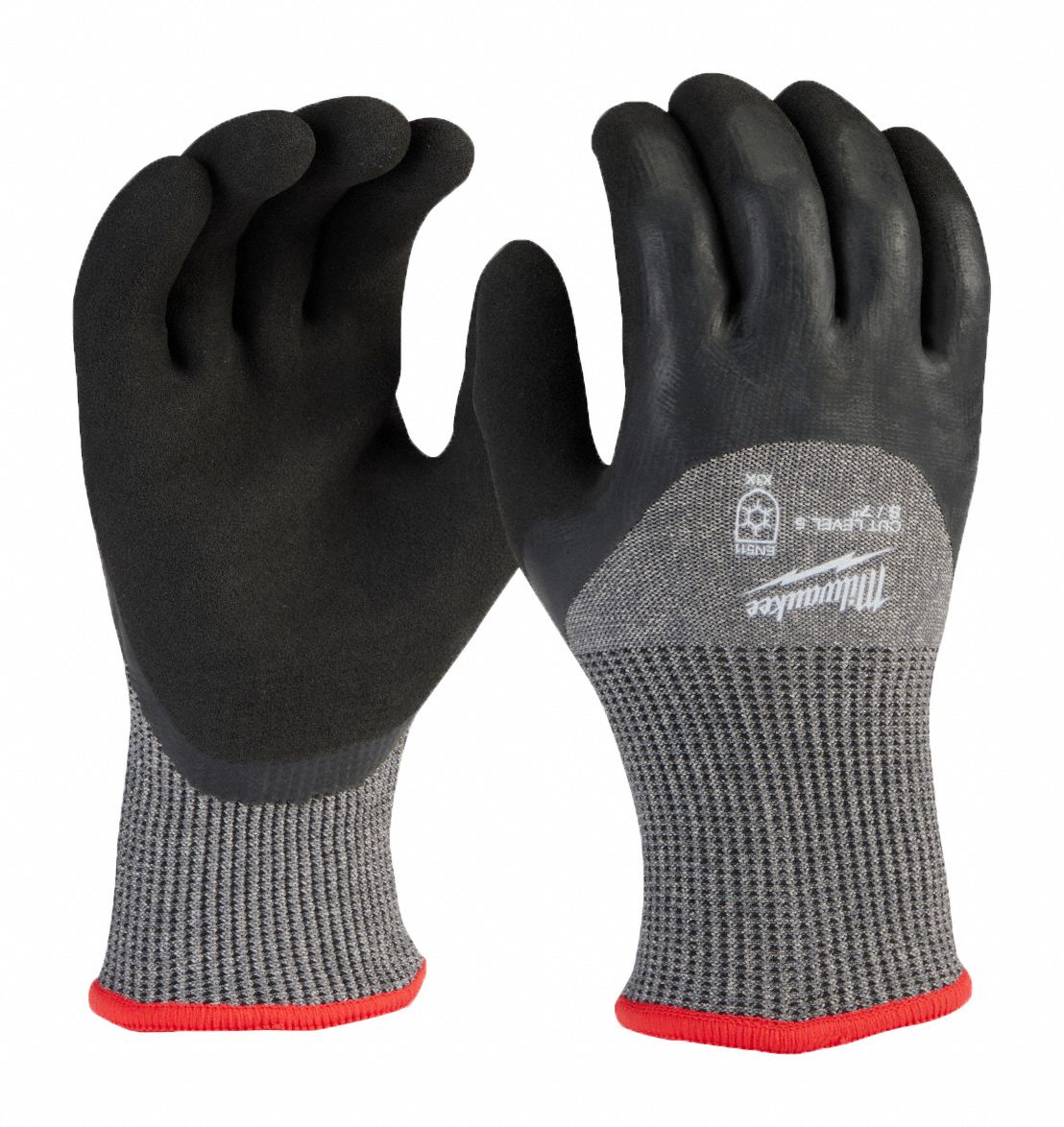 CUT LEVEL-5 WINTER DIPPED GLOVES, M, 10 IN, 13 GA, ACRYLIC, SANDY FINISH