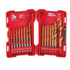 HEX SHANK DRILL SET, RIGHT HAND, BRIGHT (UNCOATED), 135 ° , 35 ° , HSS, HEX SHANK, 23 PC