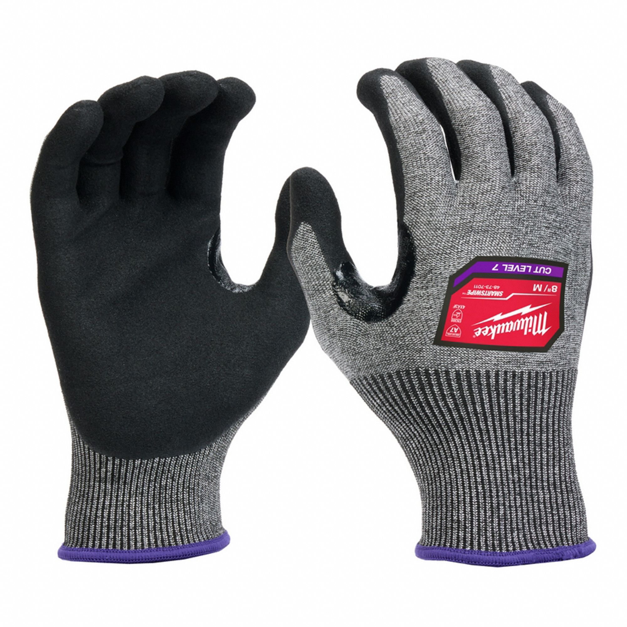 CUT RESISTANT GLOVES,NITRILE,M,BLACK,PR