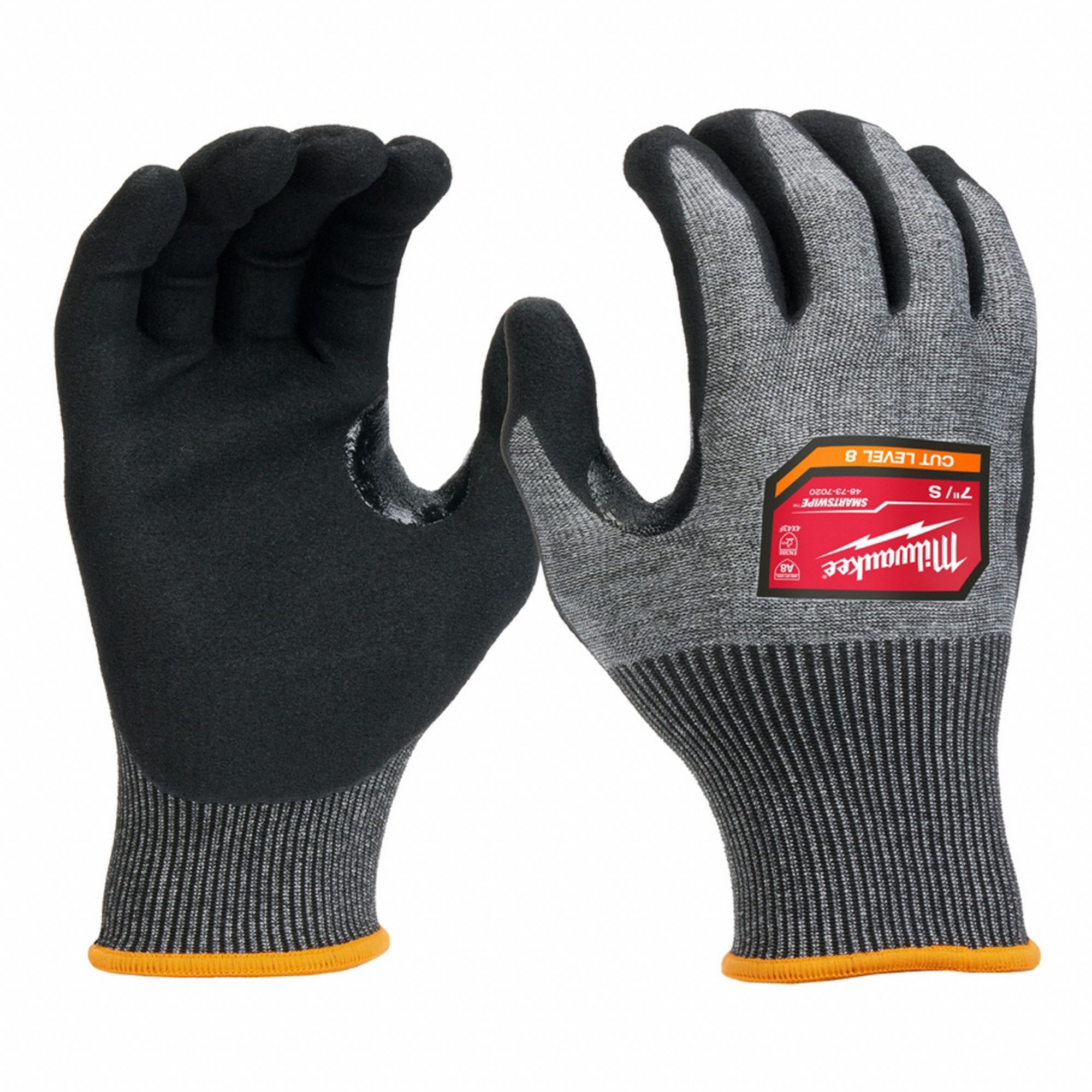 CUT RESISTANT GLOVES,NITRILE,S,BLACK,PR