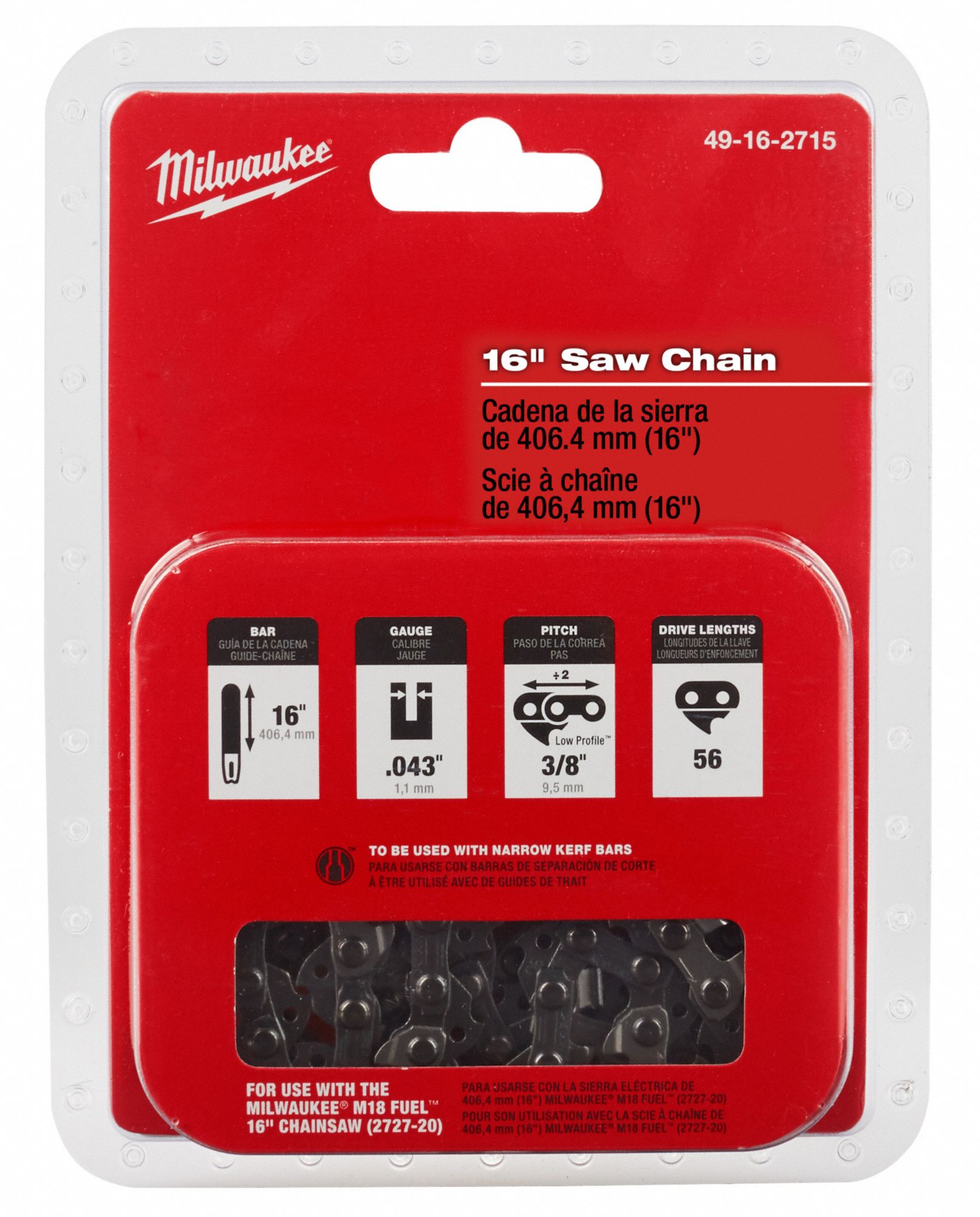 REPLACEMENT SAW CHAIN,16