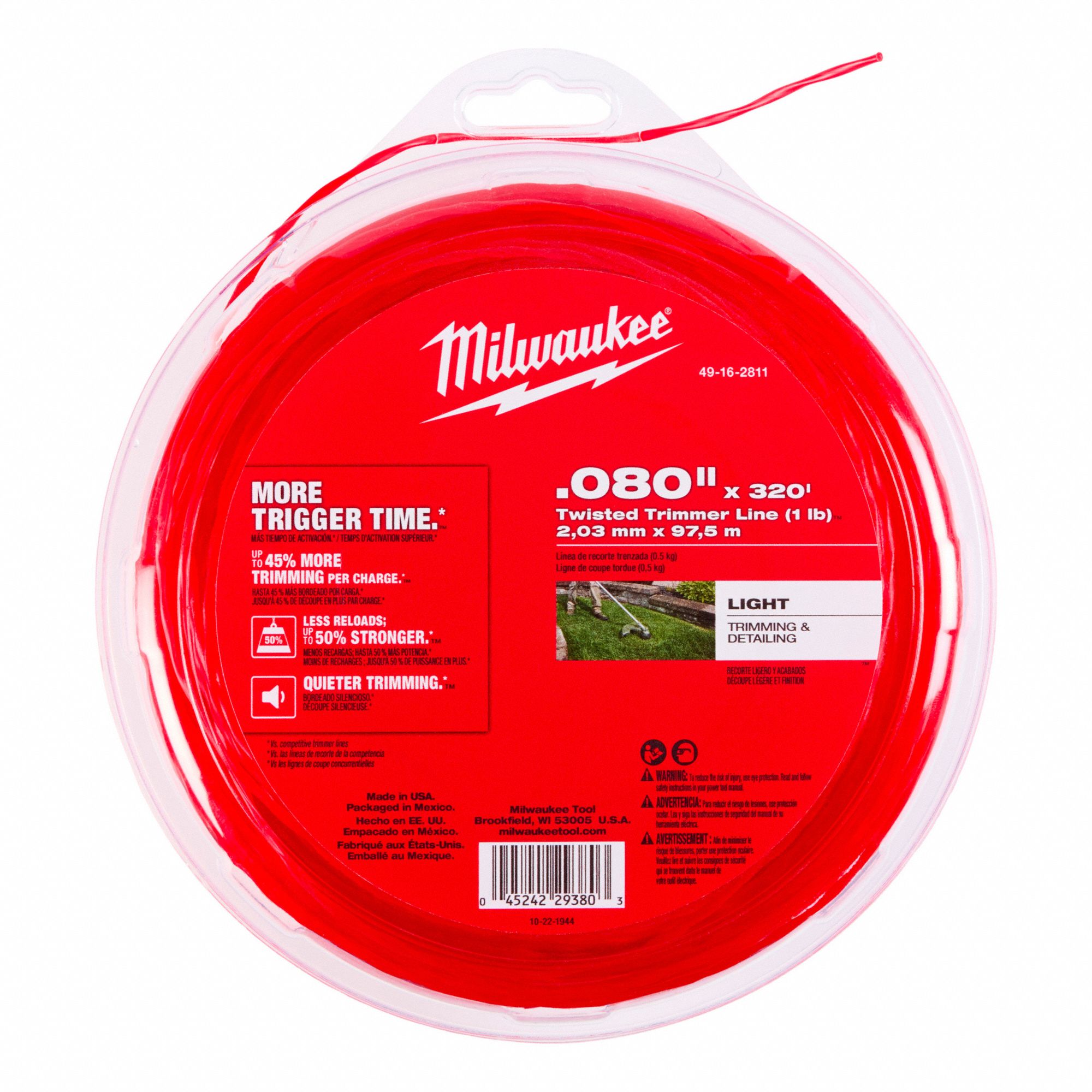 MILWAUKEE TRIMMER LINE, 320 FT L X 320 FT L, NYLON, COMPATIBLE WITH ...