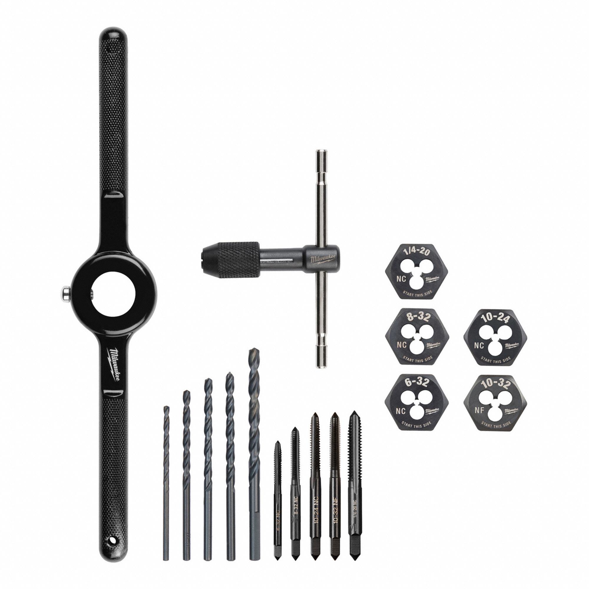 TAP AND DIE SET, HEX SHAPE, BLACK OXIDE FINISH, COOLANT THROUGH, CARBON STEEL