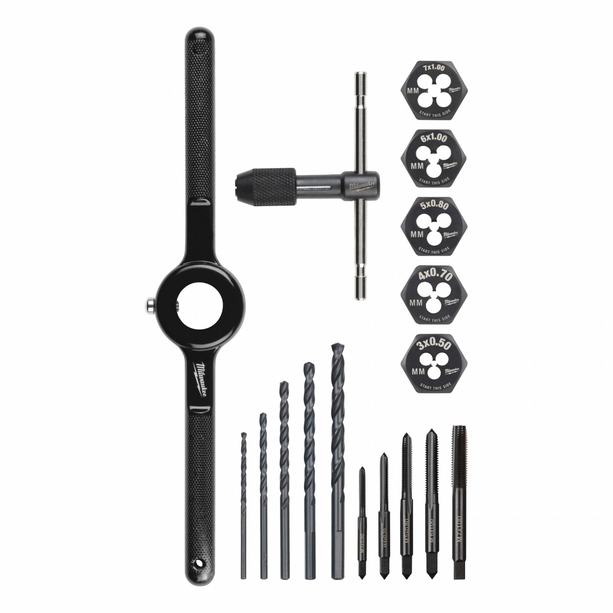 TAP AND DIE SET, HEX SHAPE, BLACK OXIDE FINISH, COOLANT THROUGH, CARBON STEEL