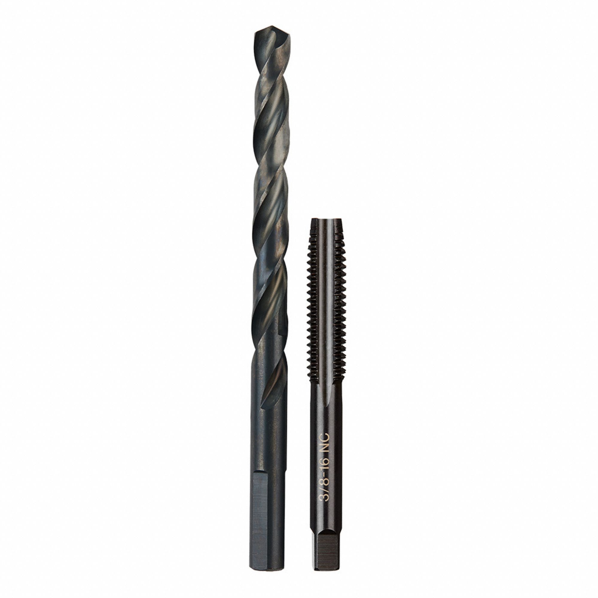 TAP AND DIE SET, HEX SHAPE, BLACK OXIDE FINISH, COOLANT THROUGH, CARBON STEEL