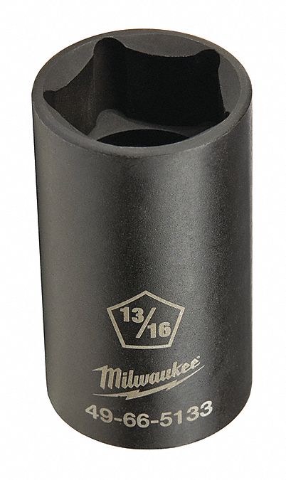 MILWAUKEE LINEMAN'S PENTA SOCKET, 1/2 IN DRIVE SIZE/13/16 IN TIP SIZE,  BLACK OXIDE FINISH, STEEL - Impact Sockets - MTL49-66-5133