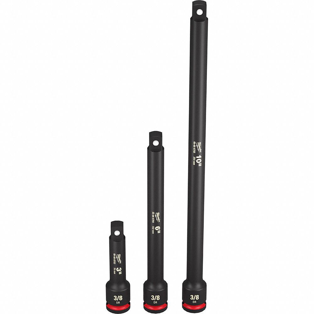 IMPACT SCKT EXTN,3/8IN DR,3IN L,3PCS,BLK