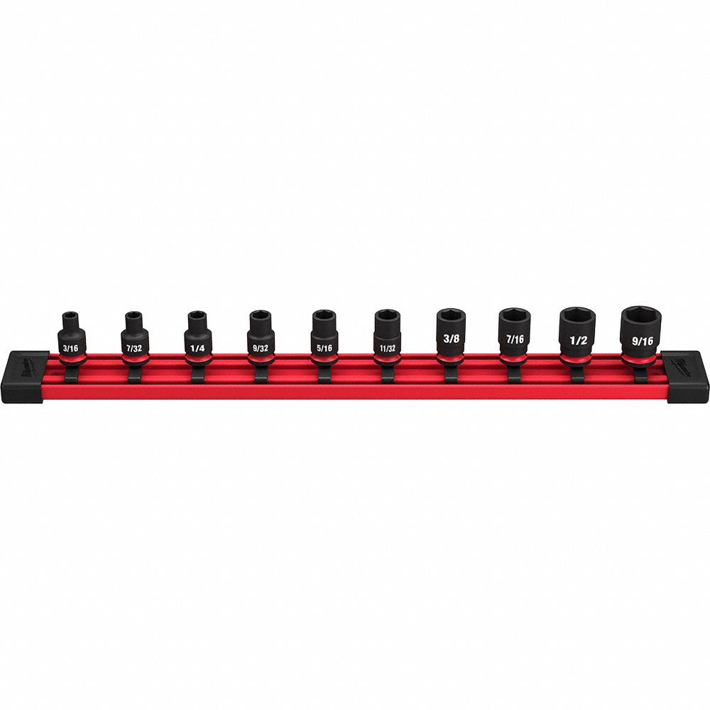 SOCKET SET,STEEL,10 PCS,1/4 IN DR SZ,SAE