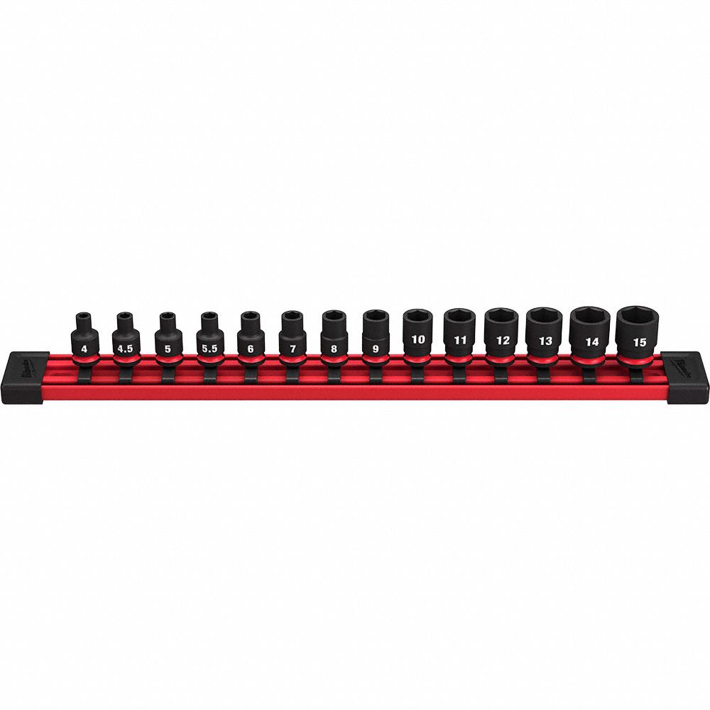 SOCKET SET,STEEL,14PCS,1/4IN DR SZ,MTRIC