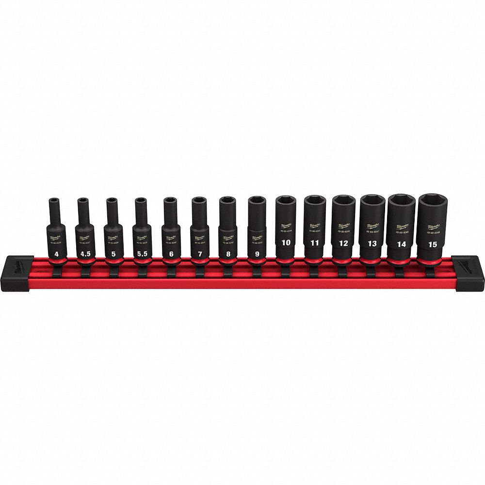 SOCKET SET,STEEL,14PCS,1/4IN DR SZ,MTRIC
