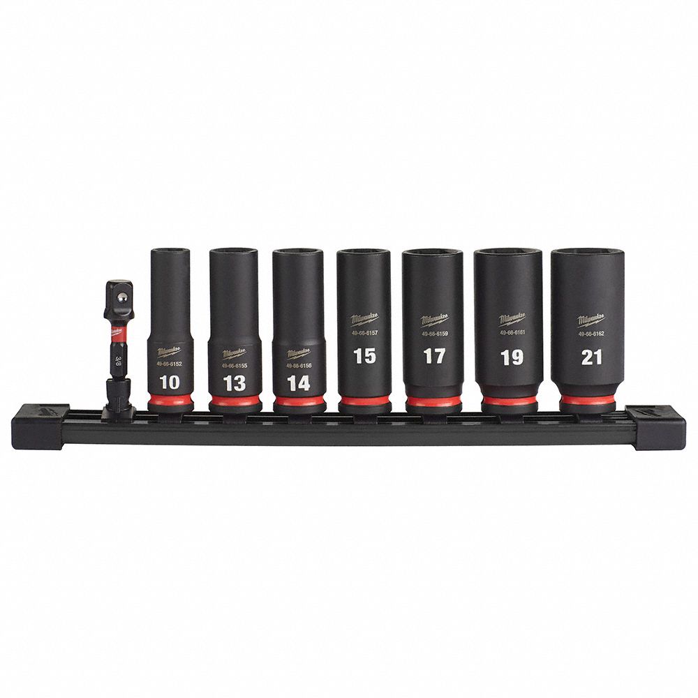 SOCKET SET,STL,8 PCS,3/8 IN DR SZ,METRIC