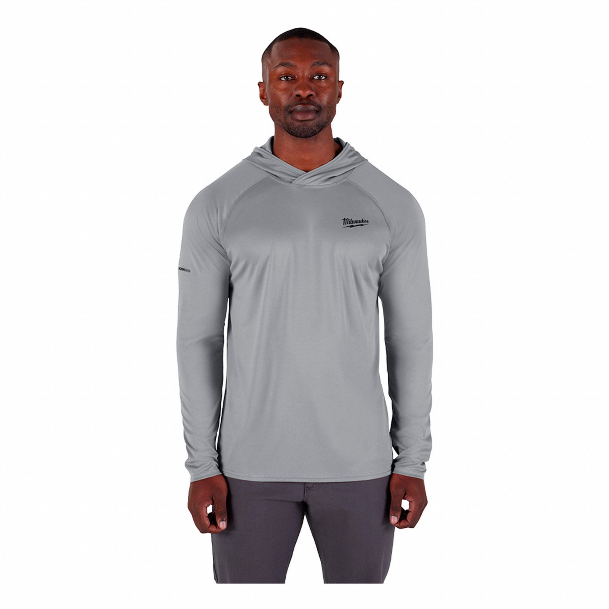 WORKSKIN HOODED SUN SHIRT, GRAY L