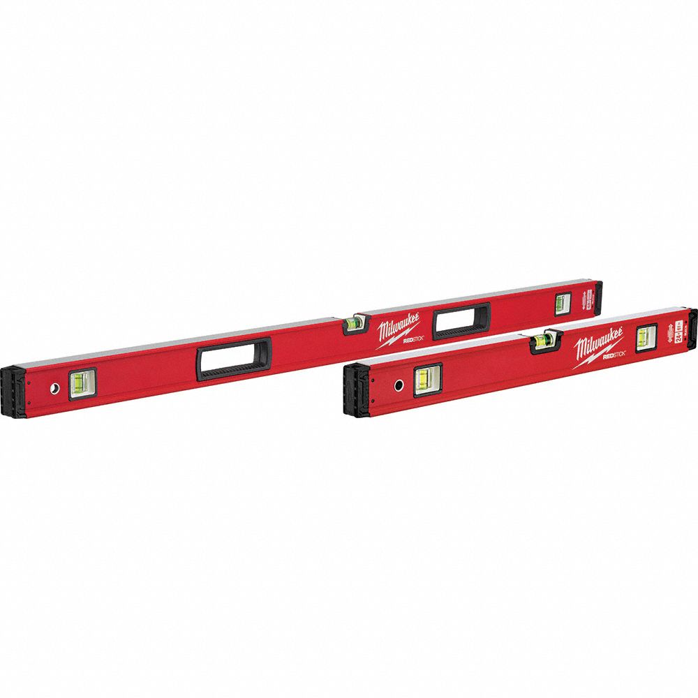 REDSTICK BOX LEVEL SET, NON-MAGNETIC, RED, 24 IN/48 IN, METAL