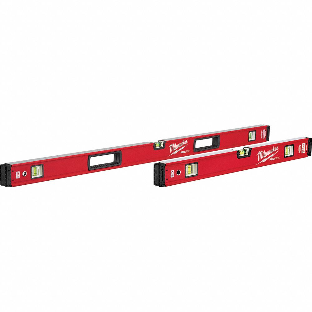 REDSTICK BOX LEVEL SET, MAGNETIC, RED, 24 IN/48 IN, METAL