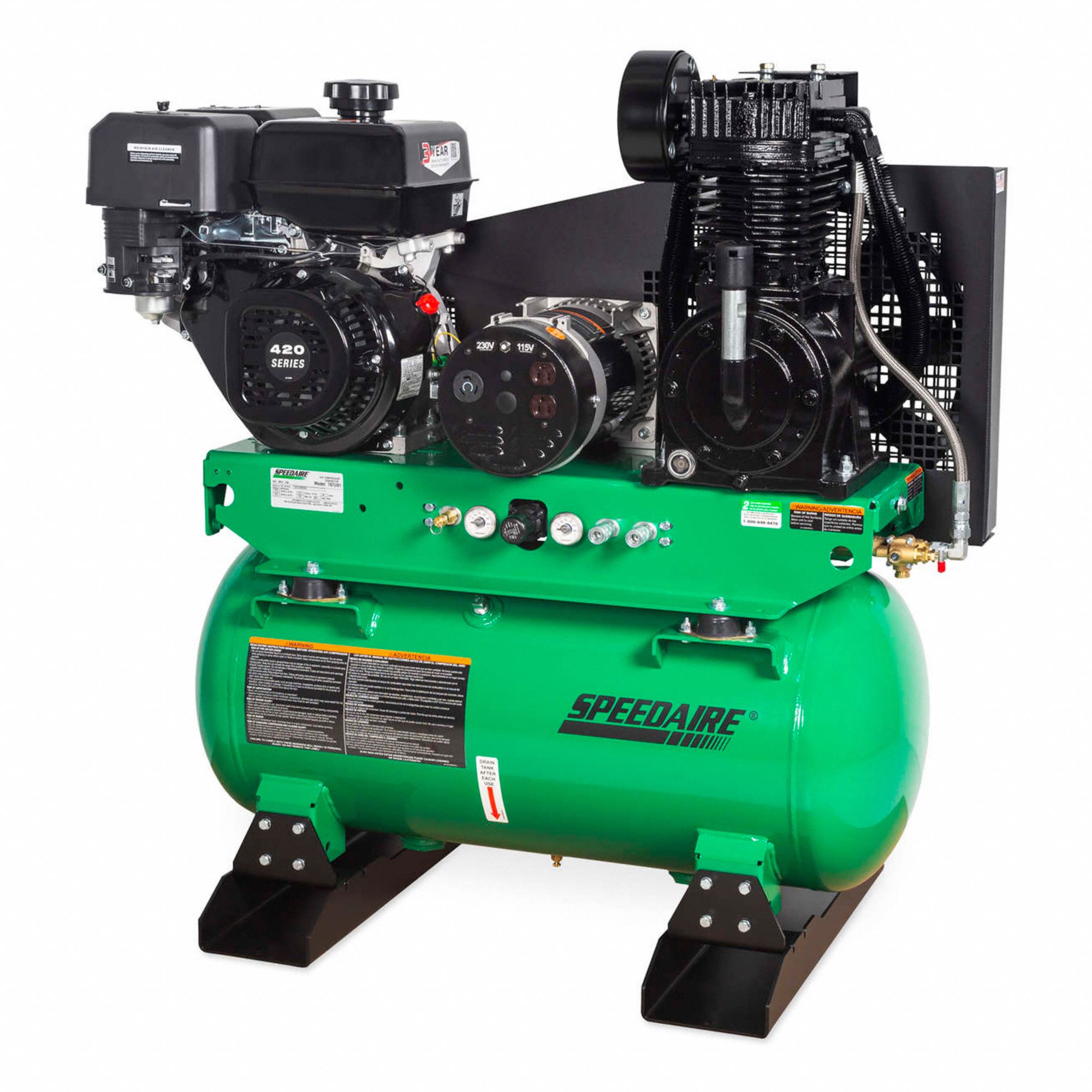 AIR COMPRESSOR/GENERATOR COMBO, 30 GAL