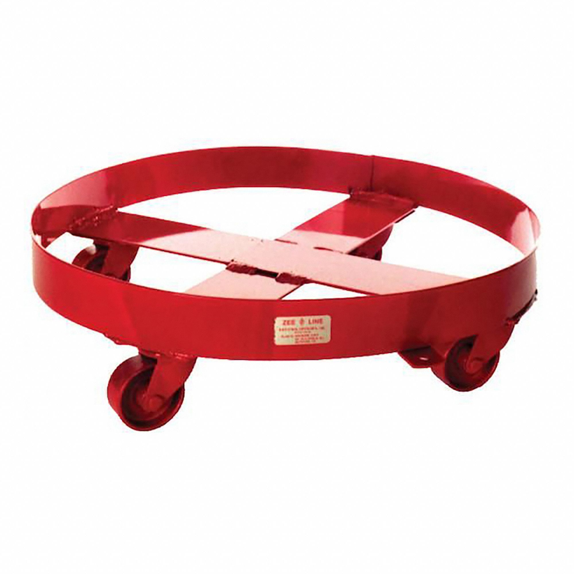 DRUM DOLLY,450 LB,STEEL FRAME,RED