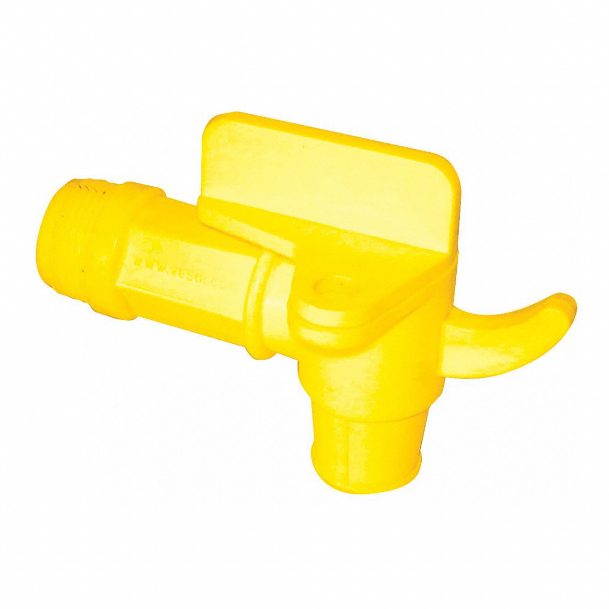 DRUM FAUCET,POLYETHYLENE,YELLOW,3/4 IN