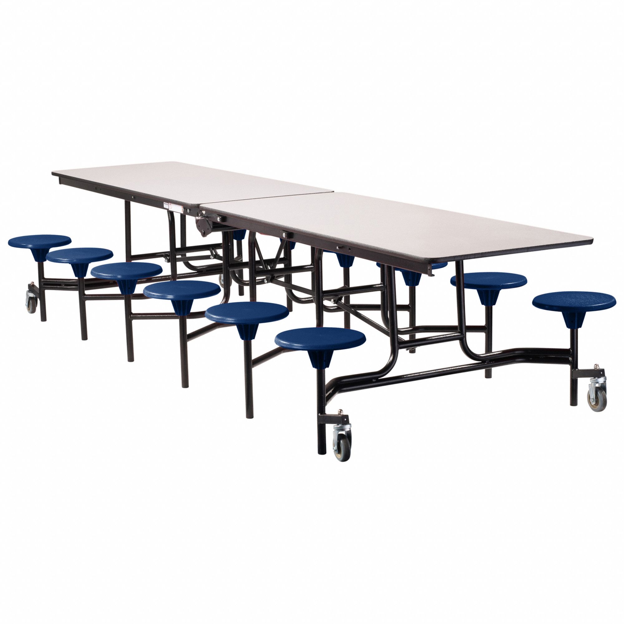 Cafeteria Stool Table: Gray Nebula, Stool Seat, 29 in Overall Ht, Rectangle