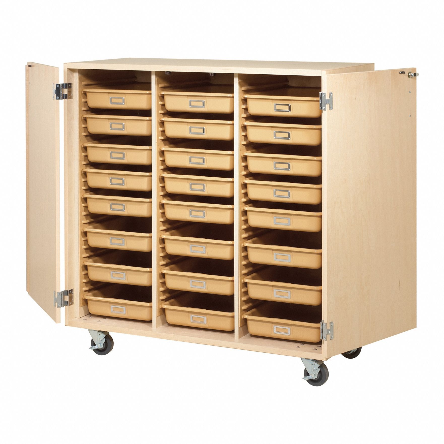 Mobile Tote Cabinet Maple