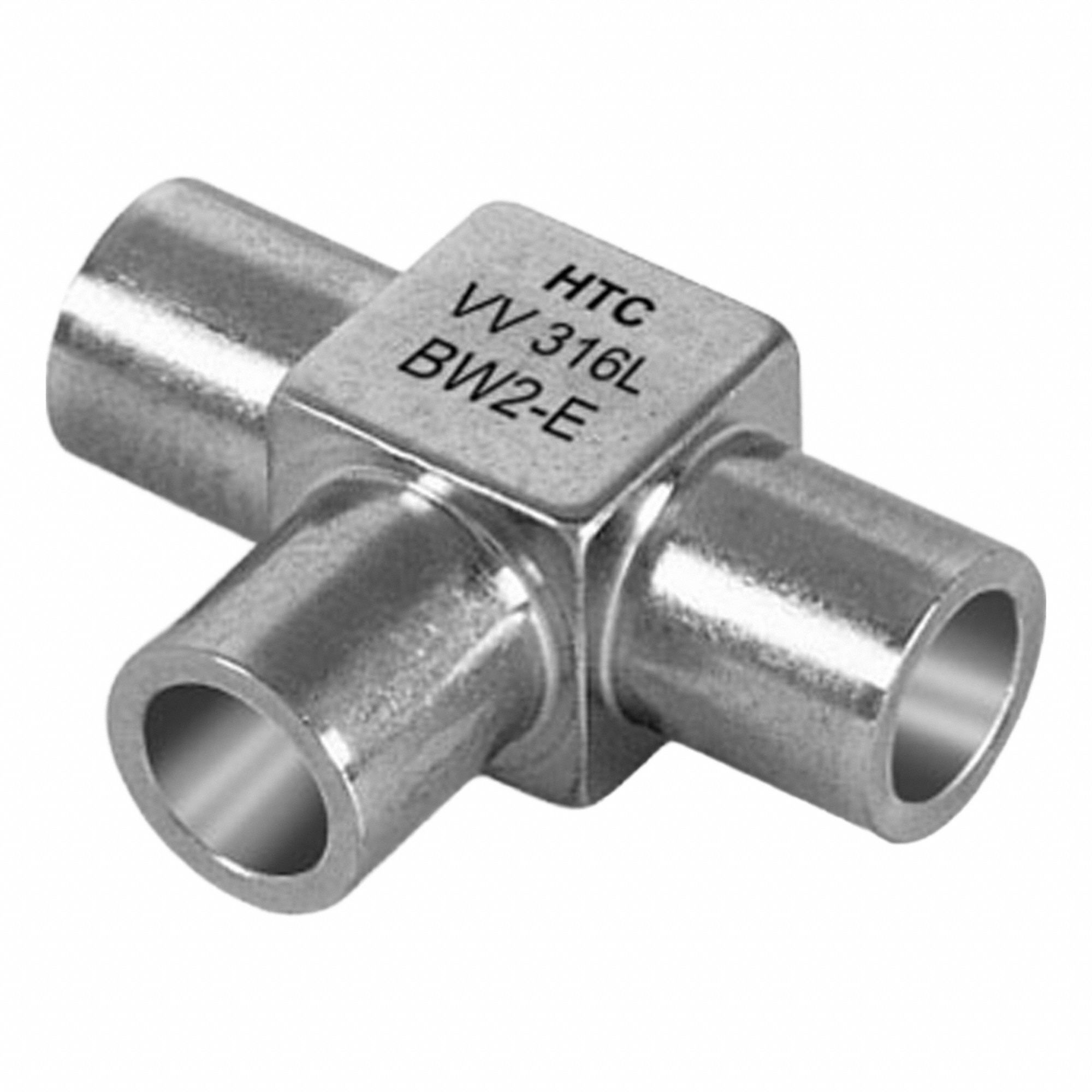Ultra High Purity Fittings: 1/2 in OD x 1/2 in OD x 1/2 in OD Fitting Size, Stainless Steel