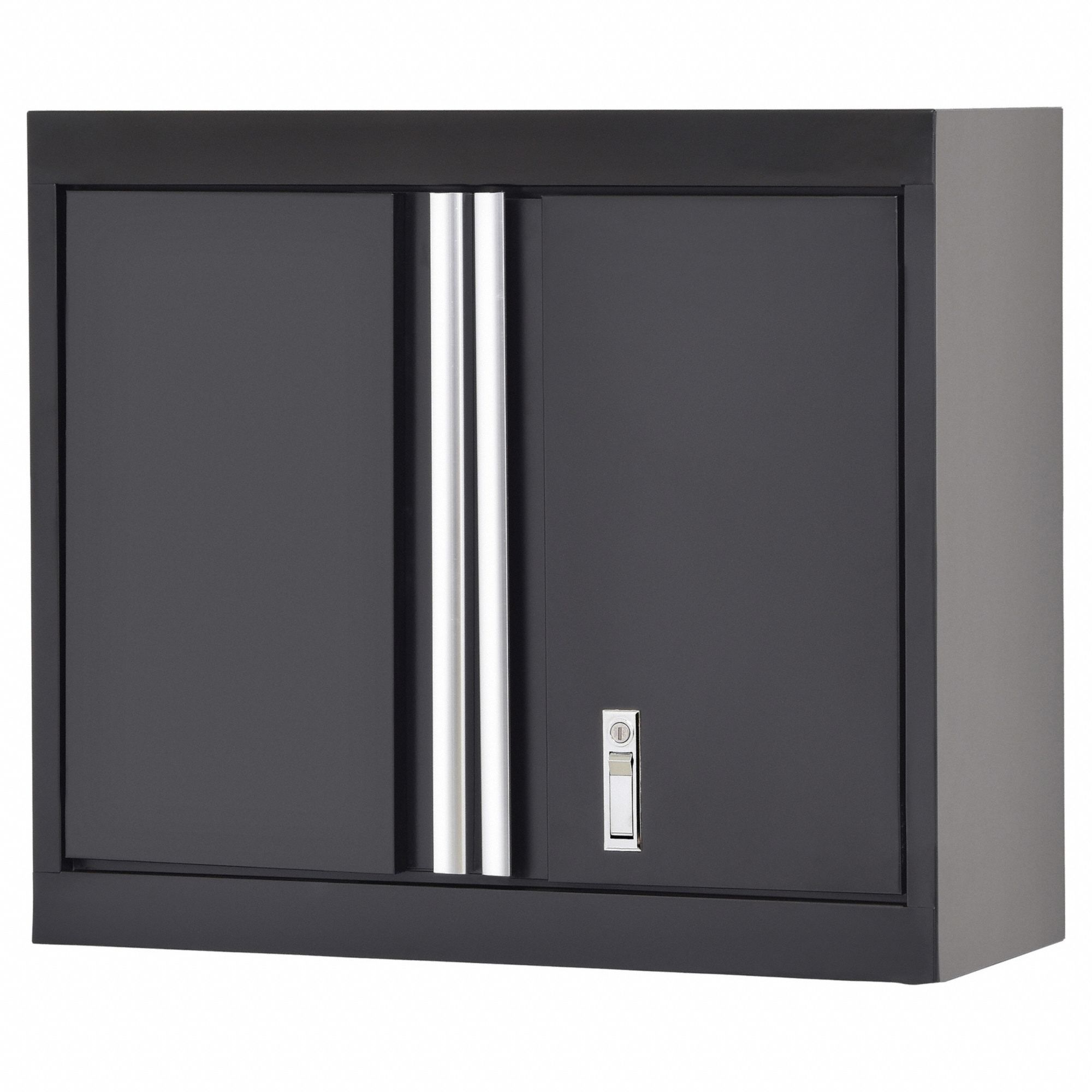 Wall Mount Cabinet: 30 in Overall Wd, 12 in Overall Dp, 26 in Overall Ht, Black