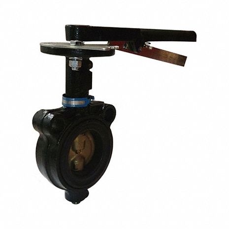 Butterfly Valve: 2 1/2 in Pipe Size, Concentric, 200 psi Max. Pressure (CWP), Wafer