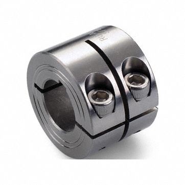 Double Wide Shaft Collar: 1-Piece, Metric, Round Keyed, Clamp On, 303