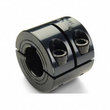 Double Wide Shaft Collar: 2-Piece, Metric, Round Keyed, Clamp On, 8 mm Bore Dia