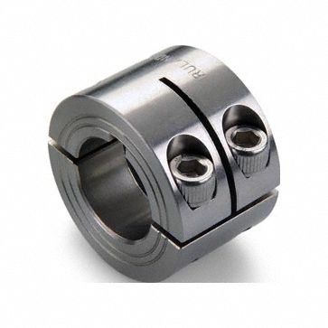 Double Wide Shaft Collar: 2-Piece, Metric, Round Keyed, Clamp On, 303