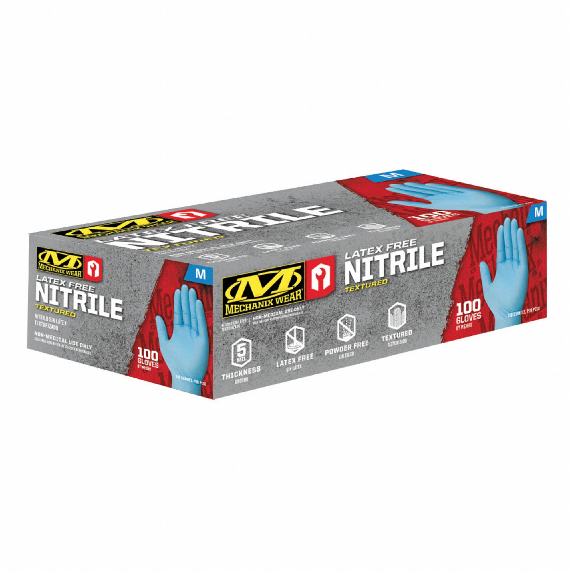 MECHANIX WEAR DISPOSABLE GLOVES,BLUE,5 1/8 IN,PK100 General Purpose