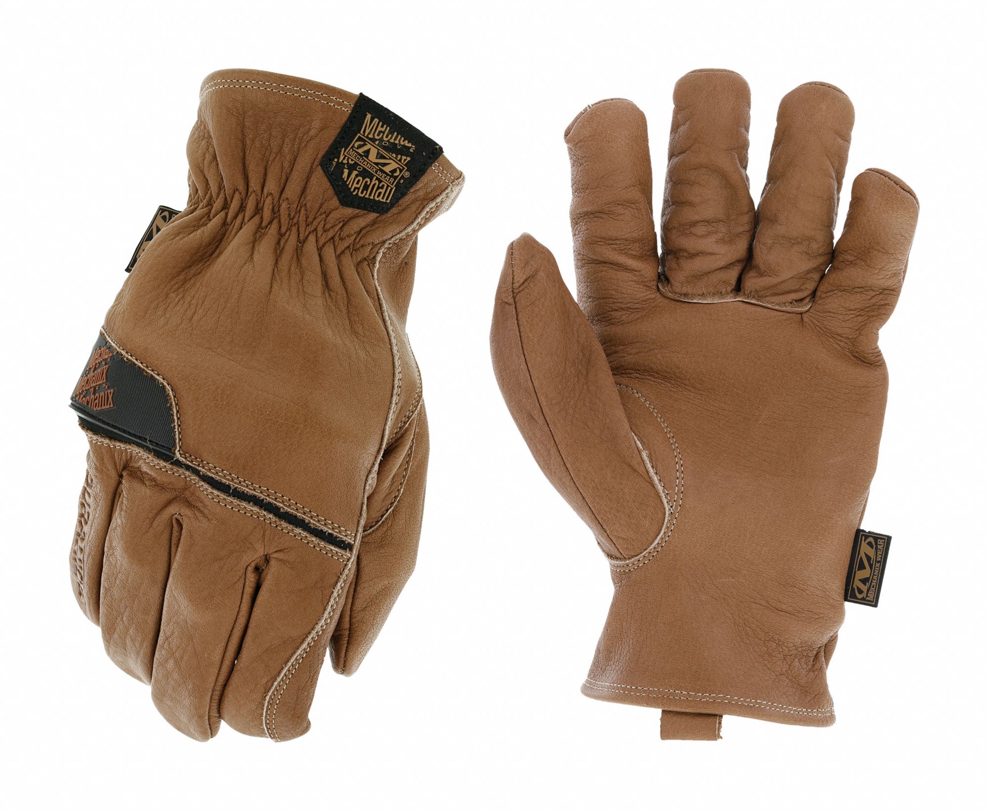 GANTS DE TRAVAIL EN CUIR DURAHIDE, MARRON, G, 10, BUFFALO, MANCHETTE ÉLASTIQUE, EN 388: 2121X