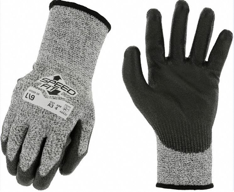 POLYURETHANE CUT-RESISTANT GLOVES, XL, GREY, 8.19 IN, 13 GA