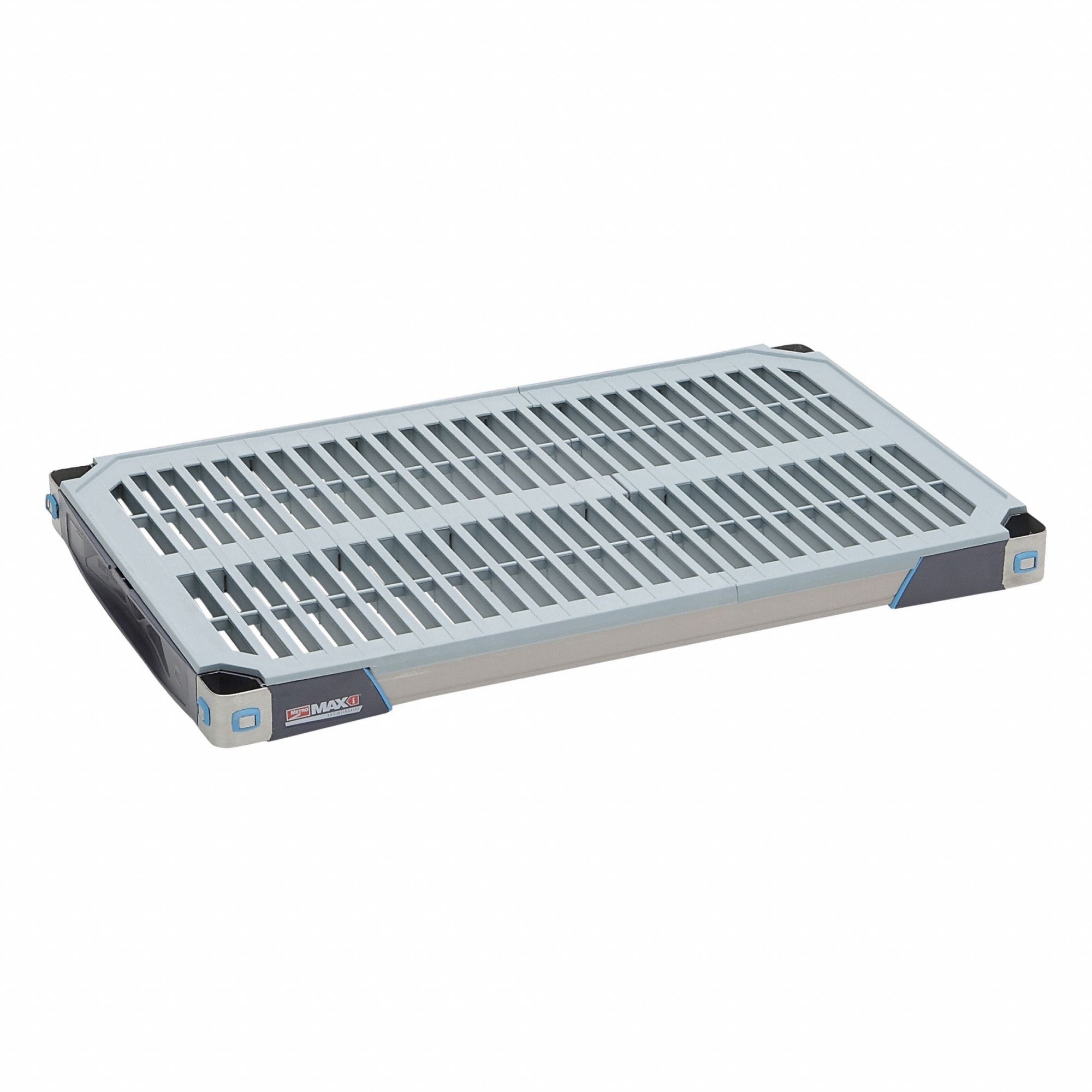 Shelf: 18 in x 30 in, Ventilated Shelf, 1, 000 lb Shelf Capacity, Polymer/Stainless Steel