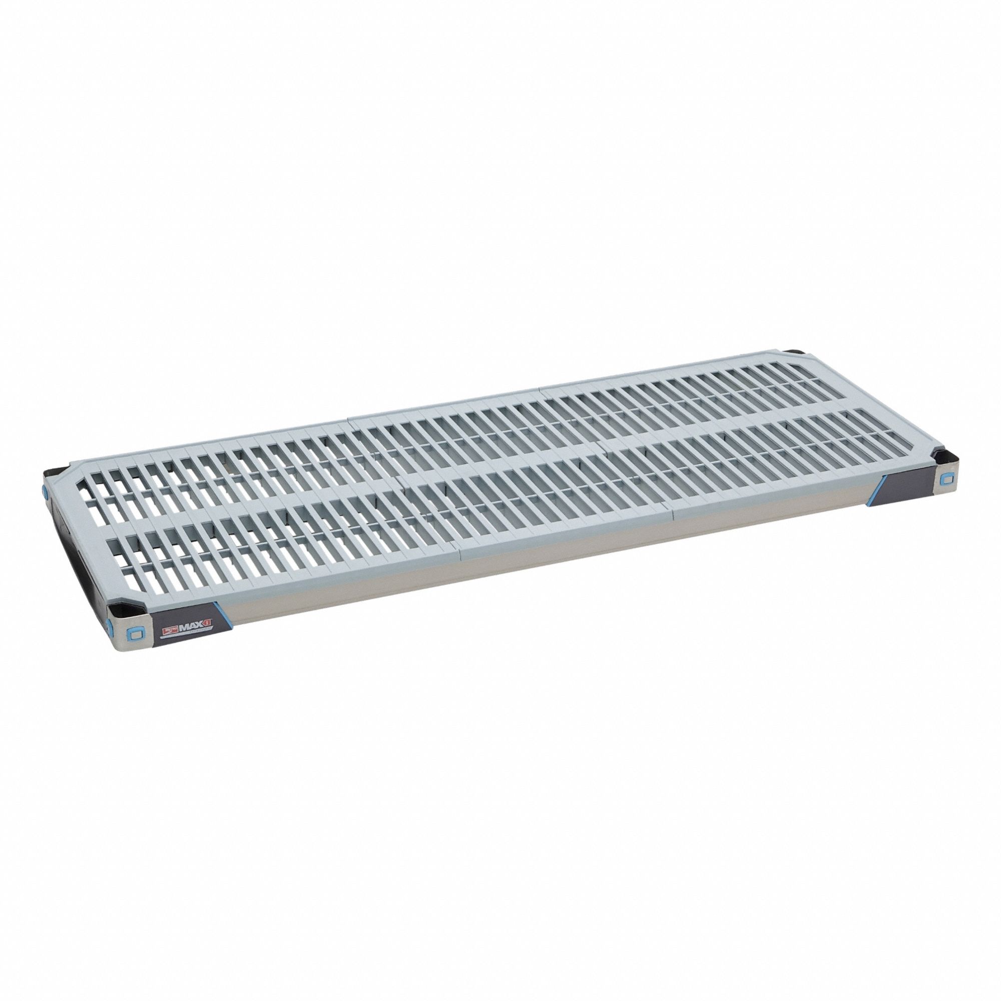Shelf: 18 in x 48 in, Ventilated Shelf, 1, 000 lb Shelf Capacity, Polymer/Stainless Steel