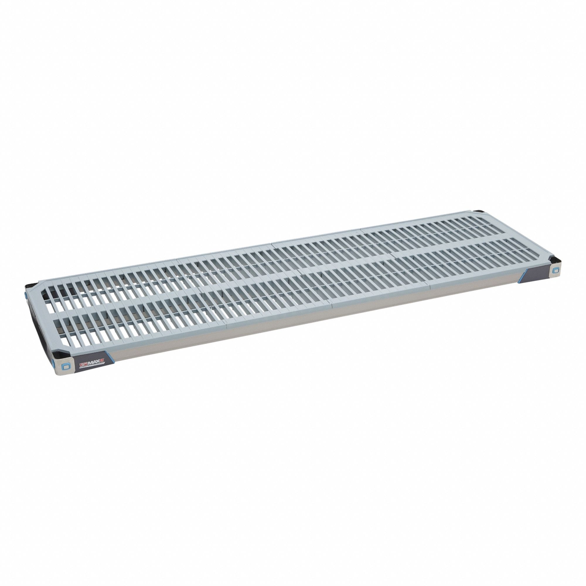 Shelf: 18 in x 60 in, Ventilated Shelf, 750 lb Shelf Capacity, Polymer/Stainless Steel