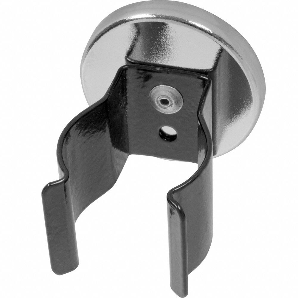 Ceramic Magnets: Encased with Clip, 0.31 in Thick, 2 1/32 in Outside Dia, Round