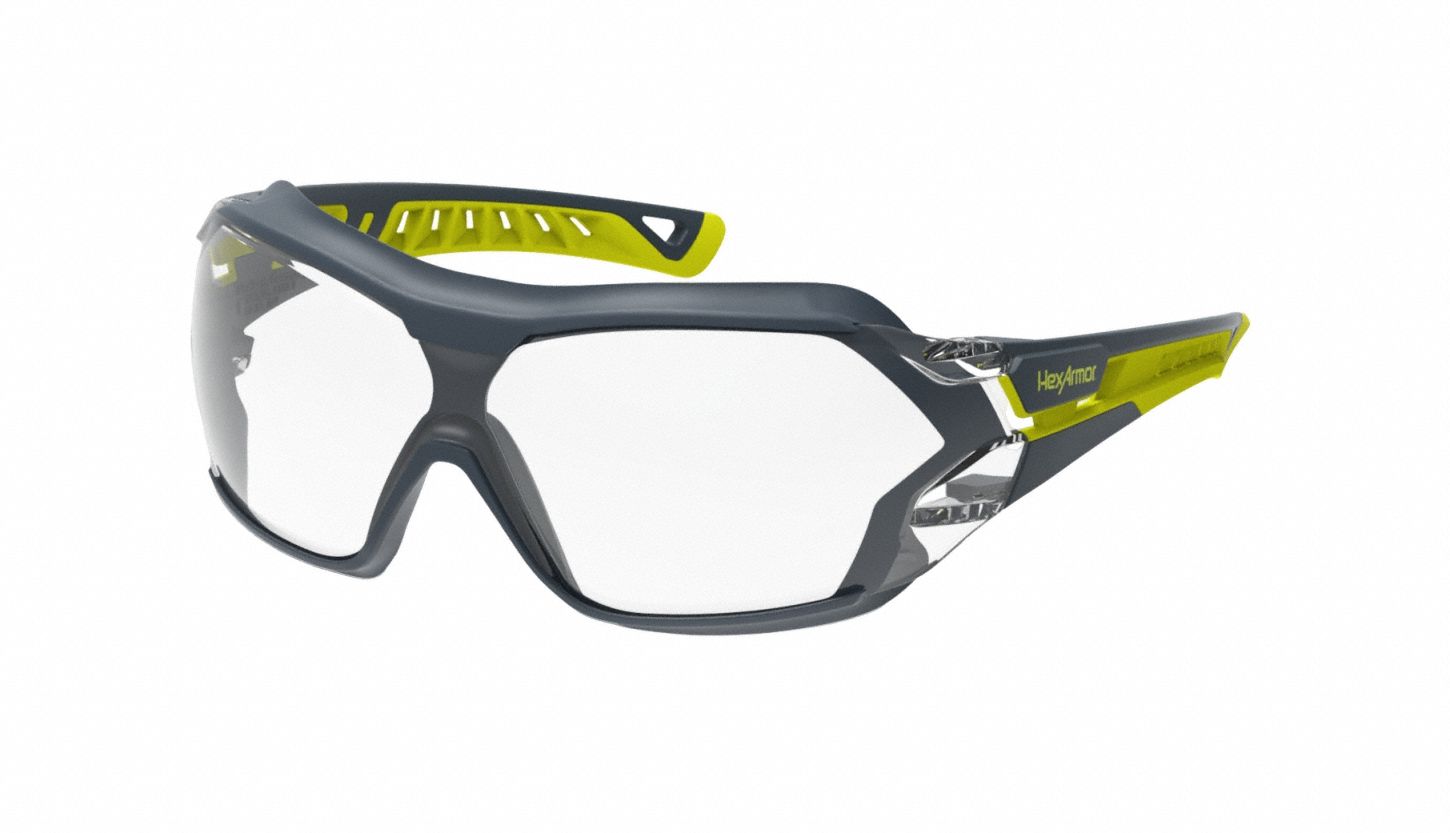Safety Glasses Gray/Yellow Clear