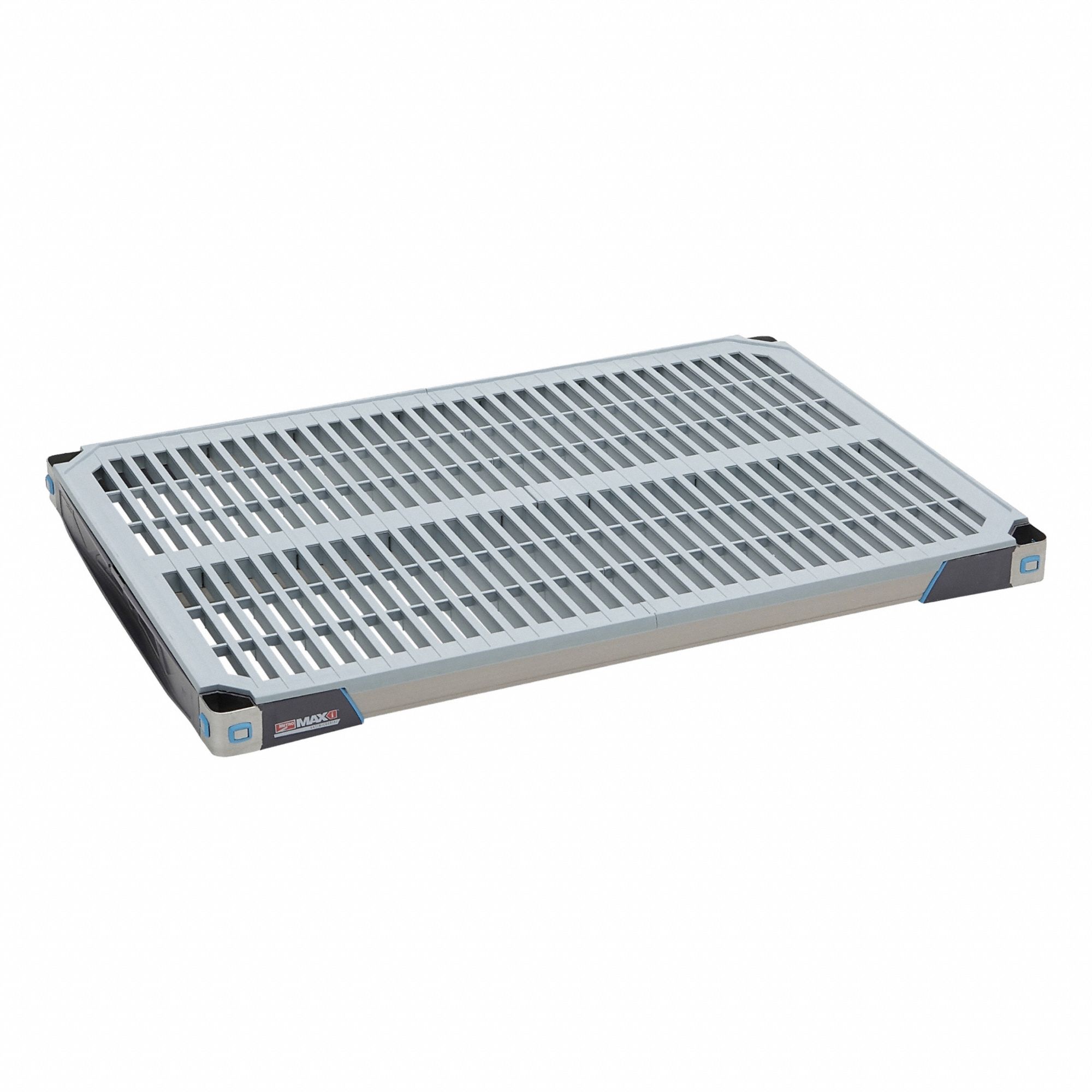 Shelf: 24 in x 36 in, Ventilated Shelf, 1, 000 lb Shelf Capacity, Polymer/Stainless Steel