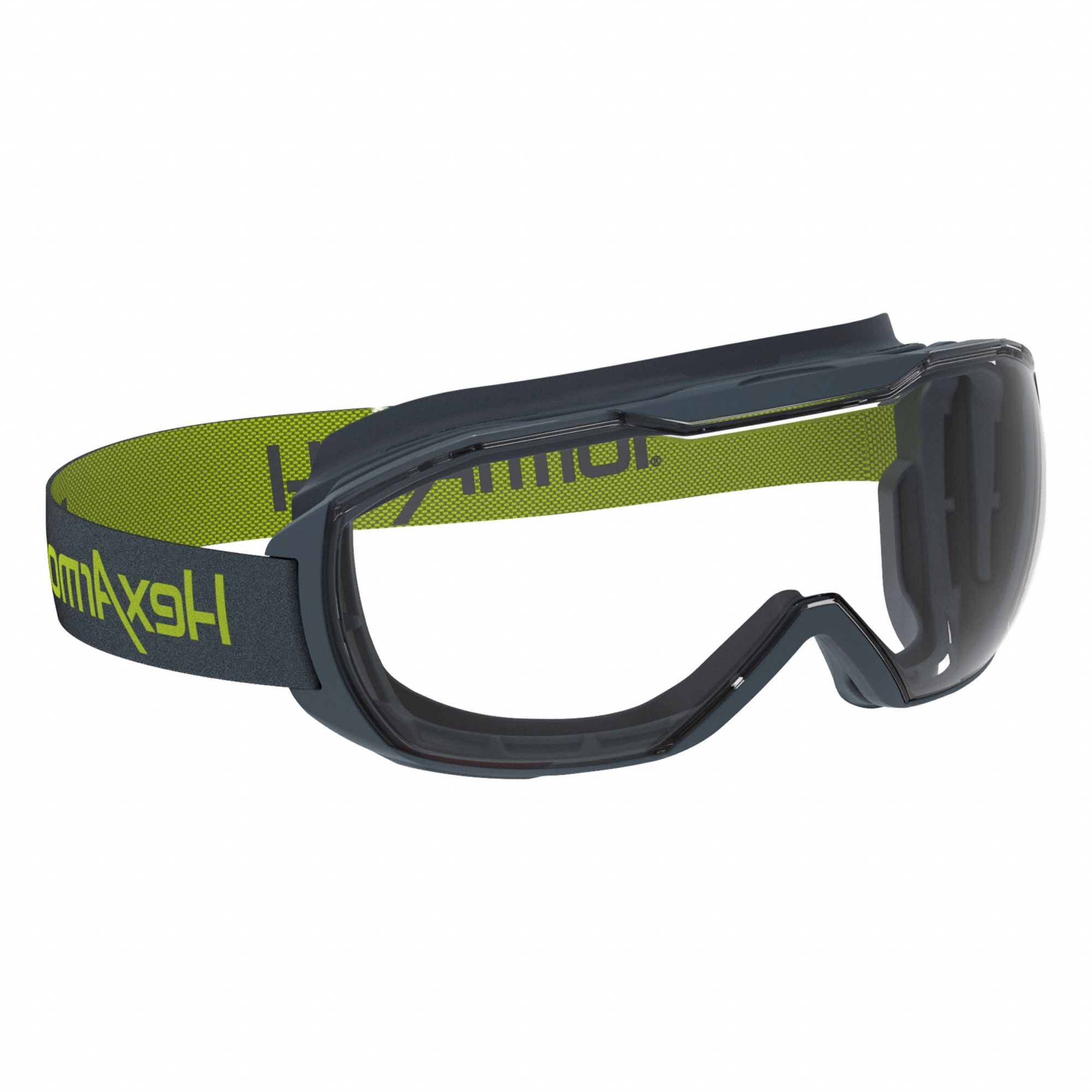 Safety Goggles: Clear Lens Color, Hardcoat/TruShield®, Indirect, Cloth Band Material