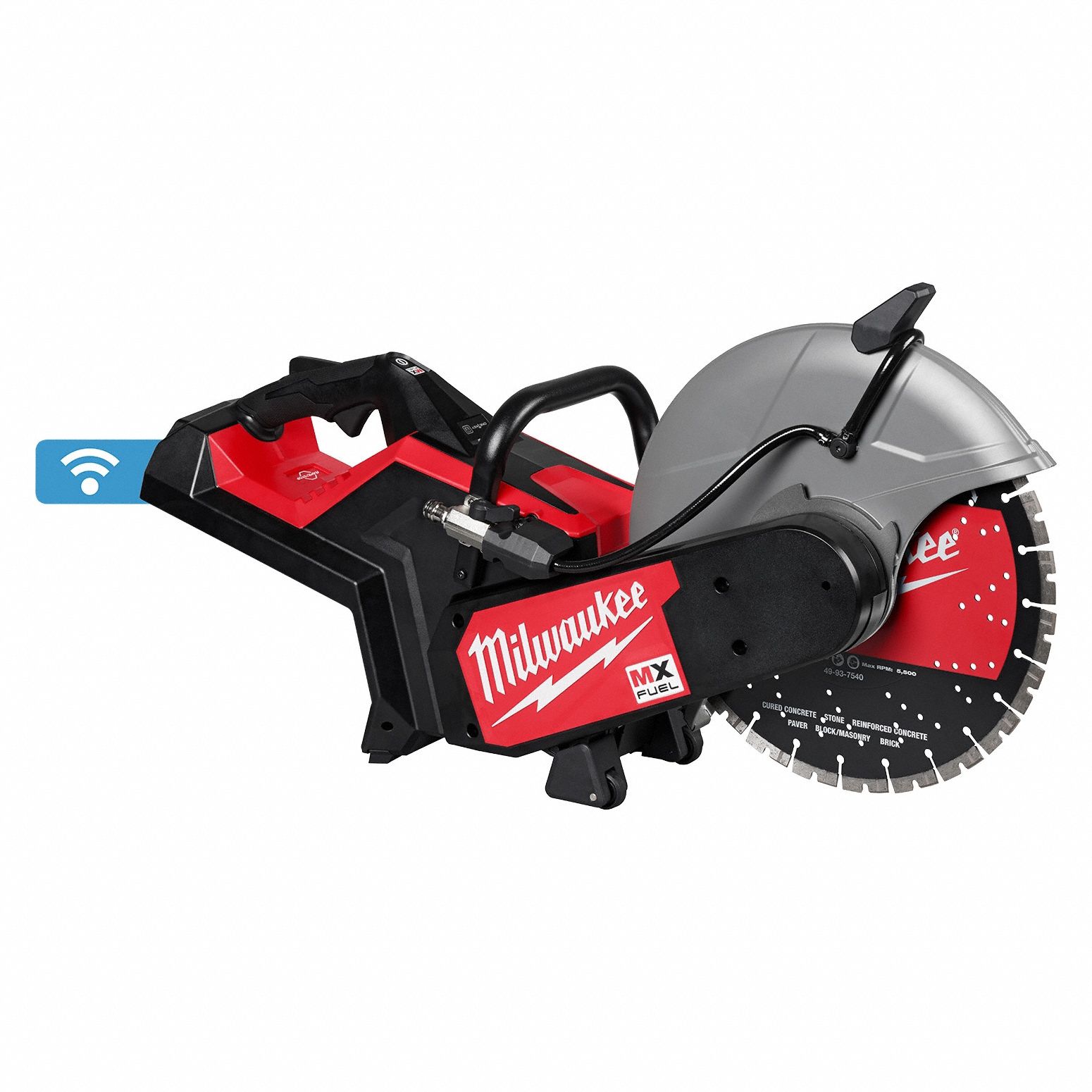 Cut-Off Saw: 14 in Blade Dia., Wet, 14 ft Max. Cutting Dp, 5, 370 RPM Max. Blade Speed, (1) Bare Tool