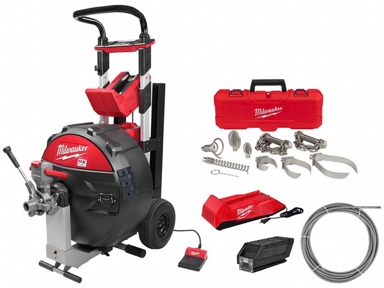 Sewer Drum Kit, Head Kit, and Cable: Cordless, MX FUEL, MX FUEL, For 3 in to 6 in Pipe