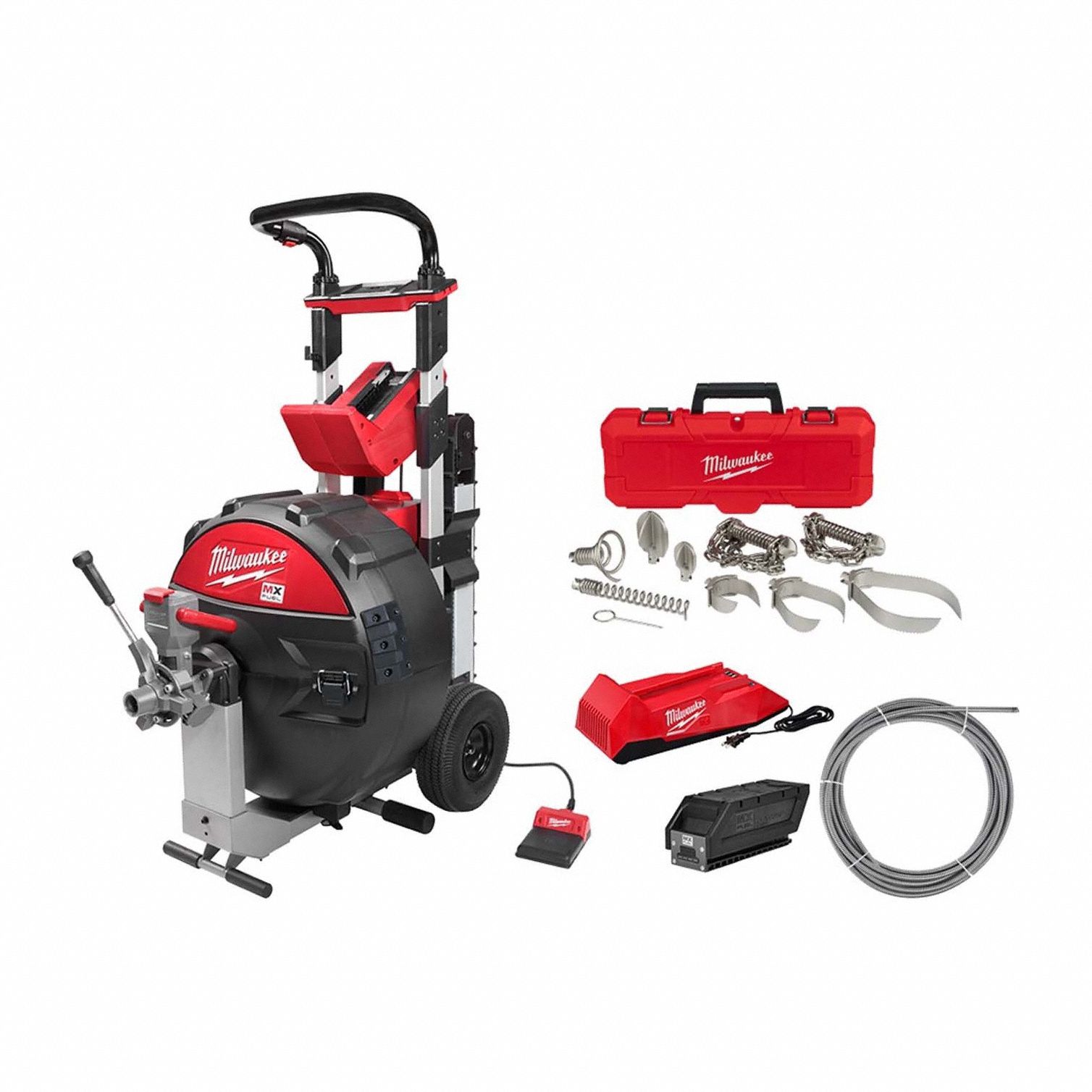 Sewer Drum Kit, Head Kit, and Cable: Cordless, MX FUEL, MX FUEL, For 3 in to 6 in Pipe