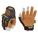 DURAHIDE M-PACT FRAMER GLOVES, M (9), PARTIAL FINGER, PIGSKIN, TPR, BROWN