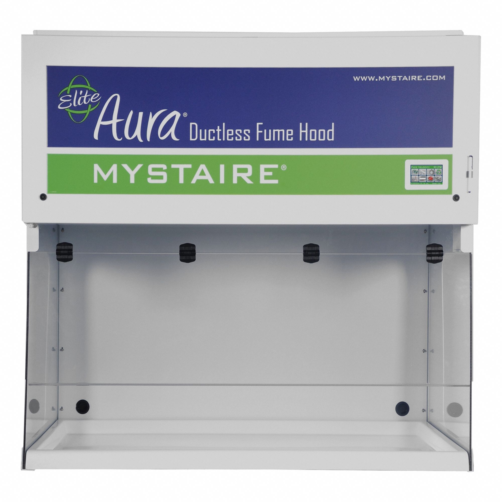 Ductless Fume Hood: Aura, 54 in Overall Wd, 50 in Overall Ht, 28 in Overall Dp, White