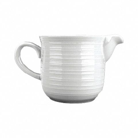 Creamer Server: 6 oz Capacity, Bright White, Porcelain, 2 3/4 in Overall Ht