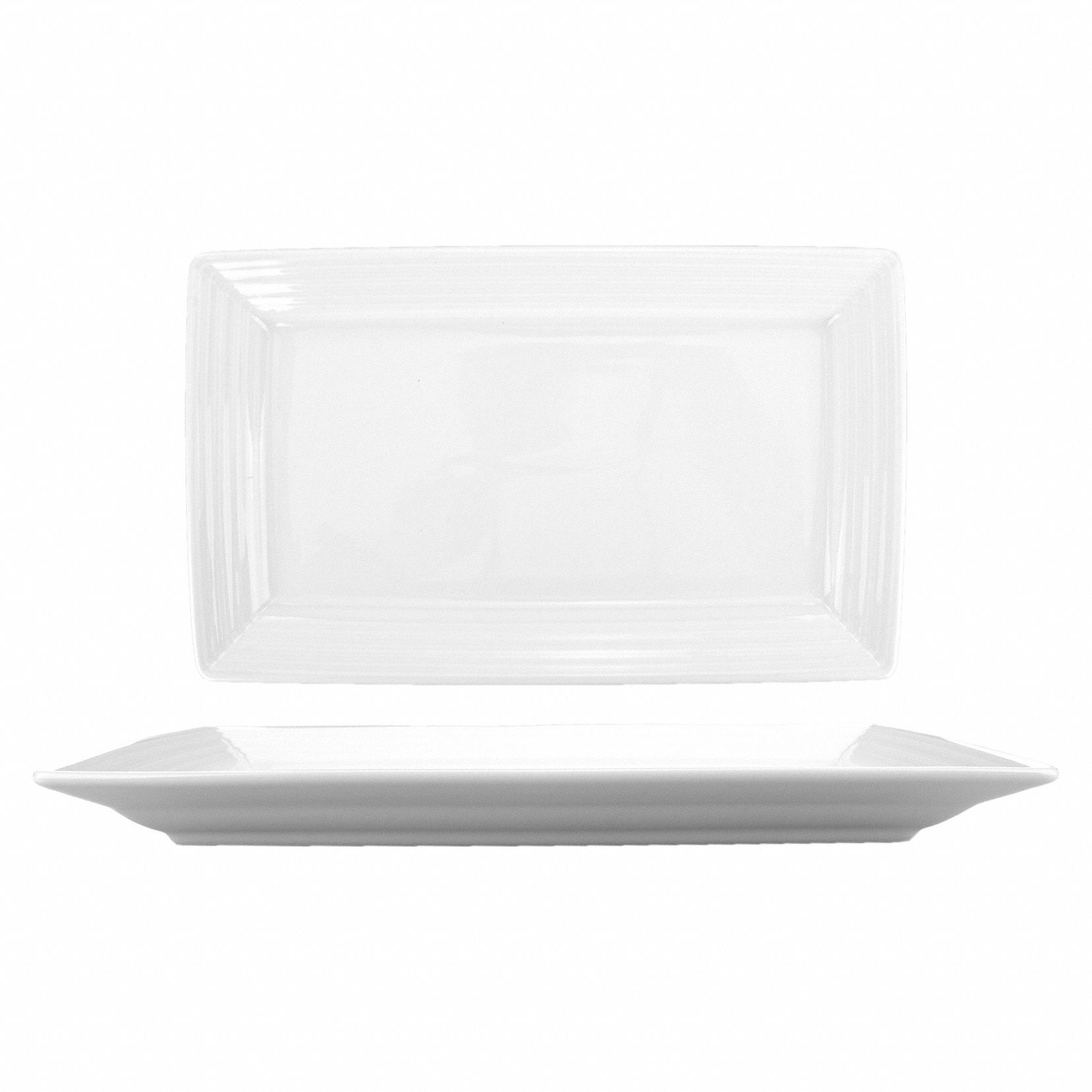 Platter: Marzano, Porcelain, Bright White, 11 1/4 in Overall Lg, 6 3/4 in Overall Wd
