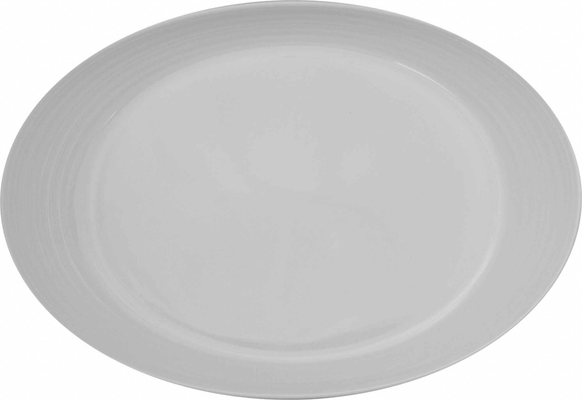 Platter: Marzano, Porcelain, Bright White, 15 in Overall Lg, 1 3/4 in Overall Ht