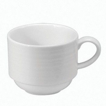 Porcelain BW Stacking Cup, 9oz, PK36: 9 fl oz Capacity, Porcelain, Bright White, 3 1/4 in Dia
