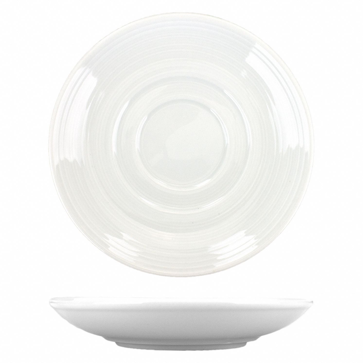 Saucer: Marzano, Bright White, Porcelain, 4 1/2 in Dia