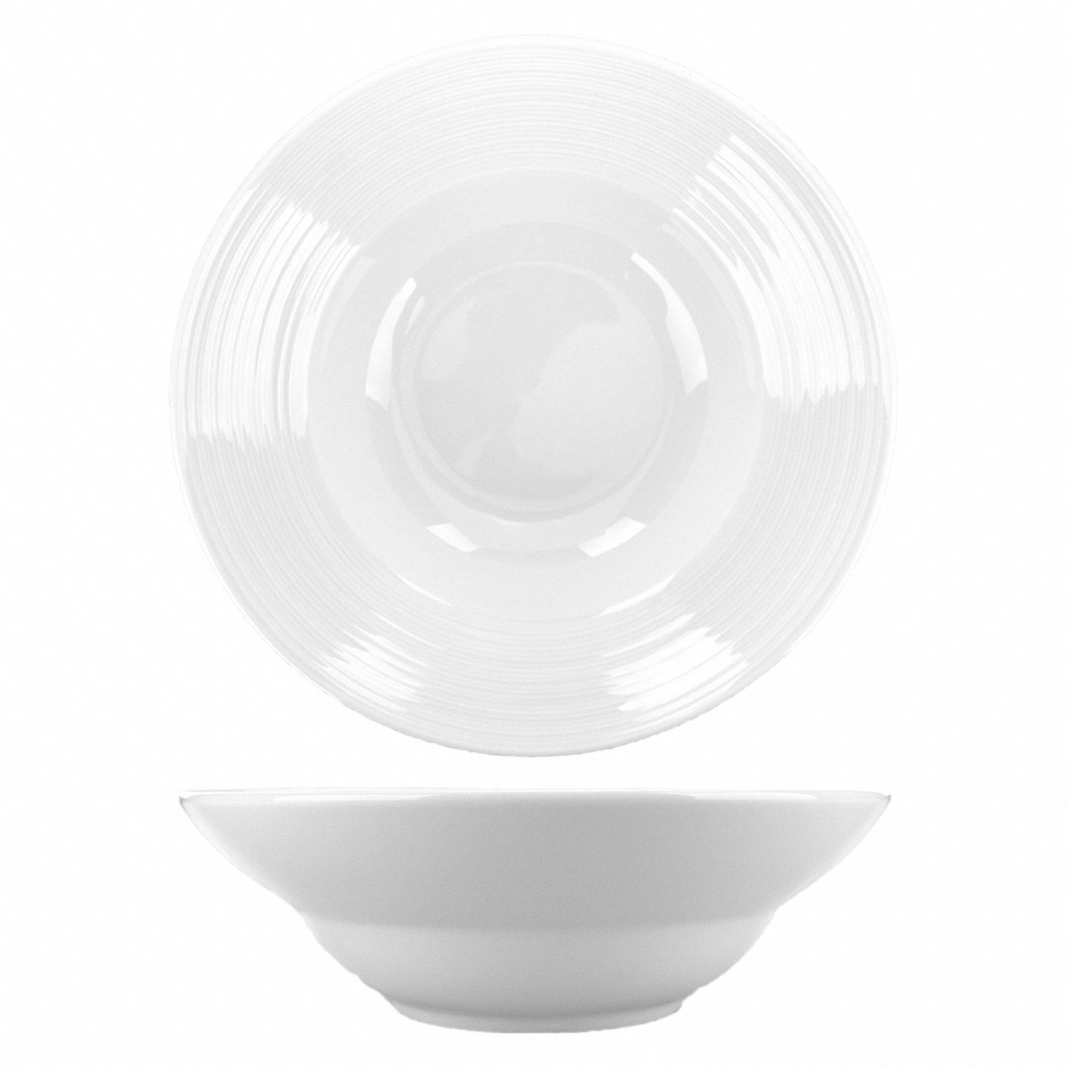 Vegetable/Serving Bowl: Marzano, 34 oz Capacity, Bright White, Porcelain, 8 1/8 in Dia